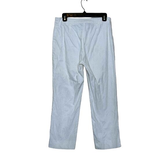 Jones New York Signature white floral textured cropped pants size 6 - Picture 2 of 8